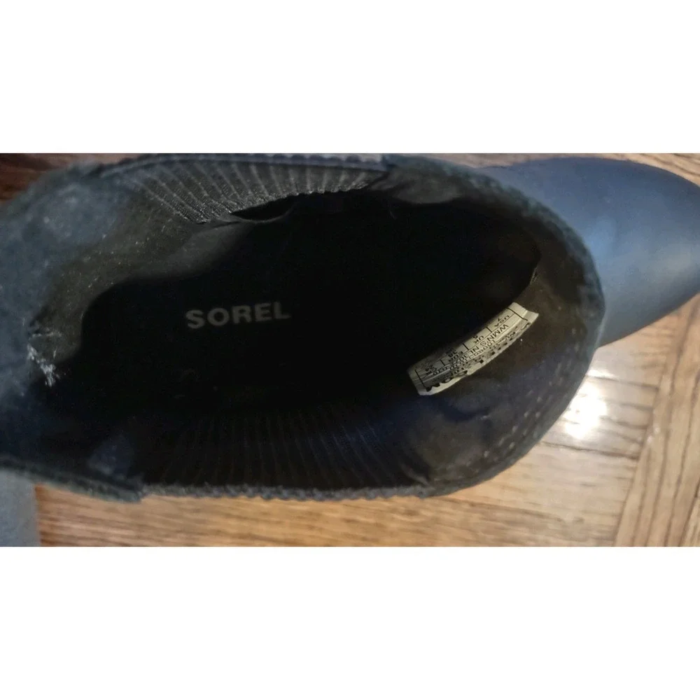 Sorel Joan of Arctic Wedge II Chelsea Boots Black Leather Women 7 NL3022-010